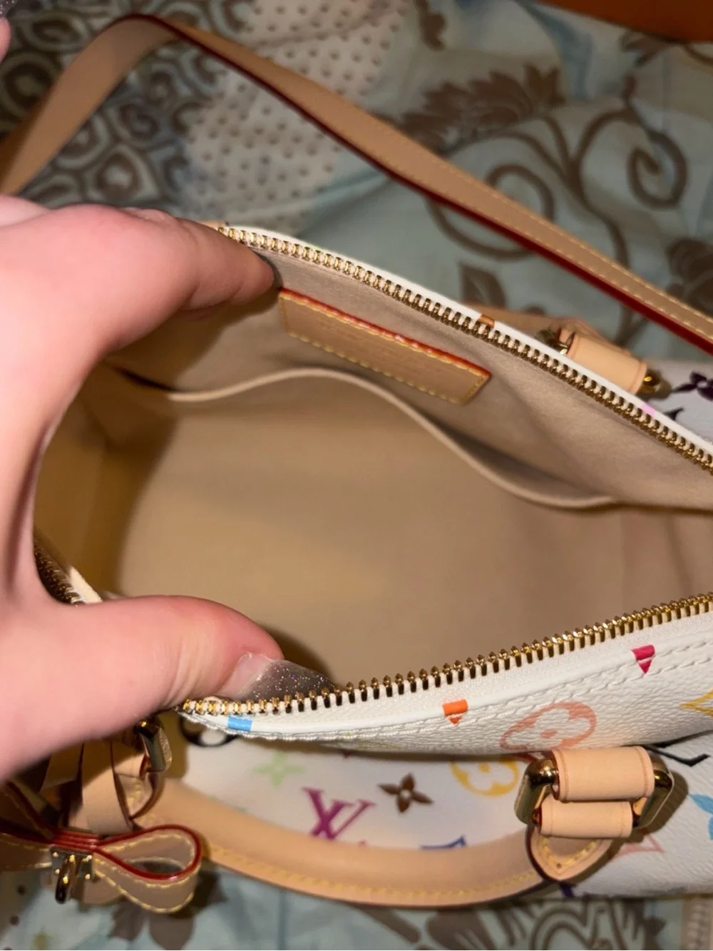 Louis Vuitton White Multicolor Monogram Speedy 25 & Victorine wallet pair